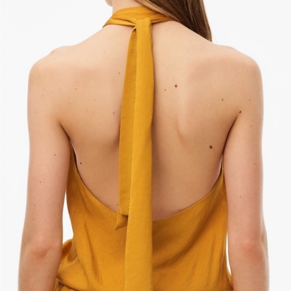 ZARA Limited Edition Mustard Yellow Halter Neck Maxi Dress - Picture 6 of 14